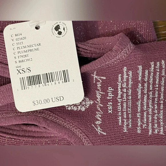 Free‎ People Movement Plum Crop Top New - Picture 7 of 8
